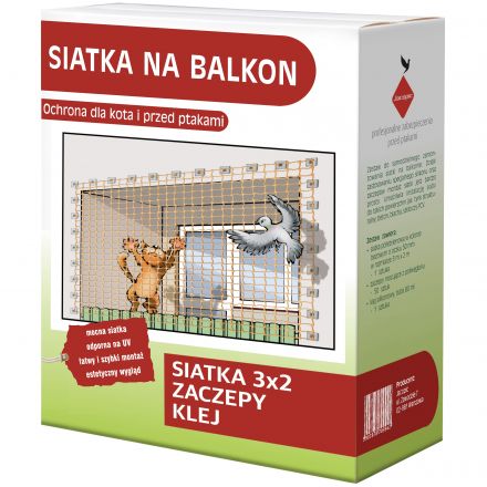 ZESTAW SIATKA NA BALKON 3 m x 2 m